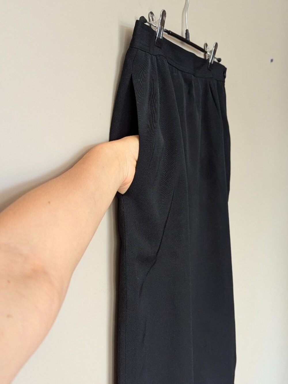 Vintage Valentino Miss V Italian Wool Black Pencil Skirt Size 46/US 12 - Picture 6 of 8